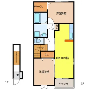 岐阜県岐阜市茜部大川1【アパート】の間取り