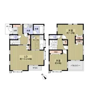 埼玉県越谷市大字袋山【一戸建】の間取り