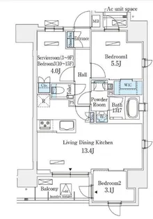 東京都荒川区荒川4【マンション】の間取り