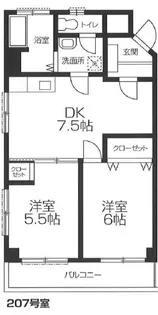 土方コーポ【2階】の間取り