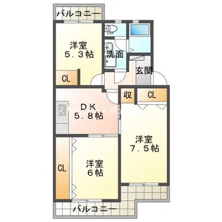 サンパーラ松本【1階】の間取り