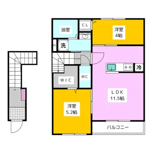 相模原ハウス【2階】の間取り