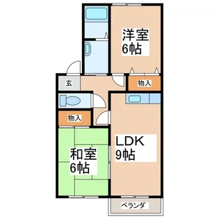 ラ・ヴェルム B棟【1階】の間取り