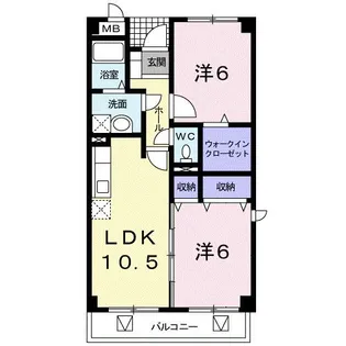 グランシャトー竹谷【2階】の間取り
