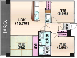 ブルームガーデン桧原【3階】の間取り