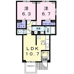 ラ・ポルト la Porte【1階】の間取り
