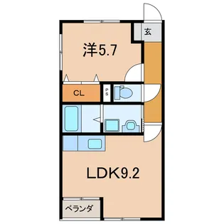 ブリリア春日【1階】の間取り