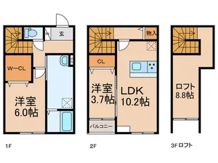 アネシス久留米【1階】の間取り