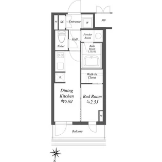 AIFLAT文京本駒込【4階】の間取り