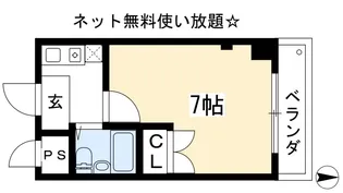 ピュアー紙屋川【3階】の間取り