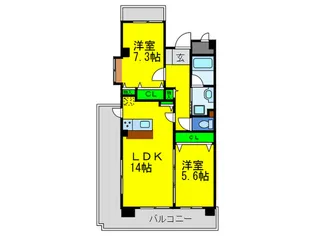 サンリヴィエール壱番館【4階】の間取り