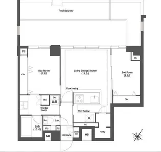 ディームス目黒行人坂【5階】の間取り