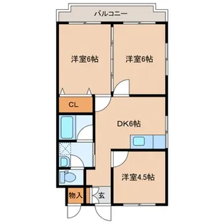 クレール三笠【3階】の間取り