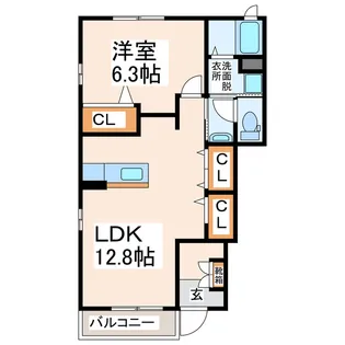 サンシャインラッキー I棟 II棟【1階】の間取り