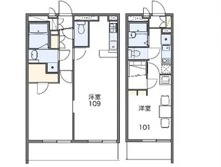 レオパレス錦【3階】の間取り