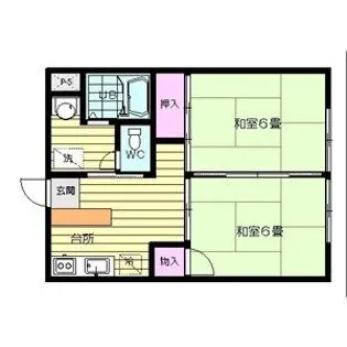 パレット松森B【2階】の間取り