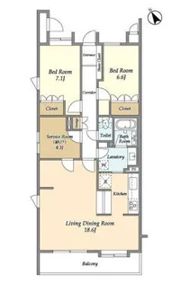 PATH世田谷弦巻【2階】の間取り