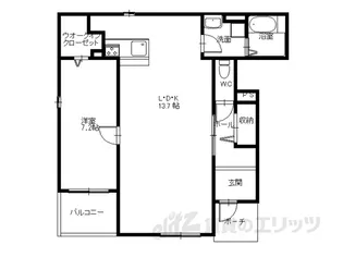 エヴァーグリーン彦根【1階】の間取り