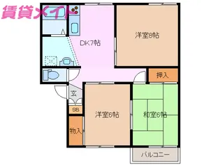 ファミールユット【2階】の間取り
