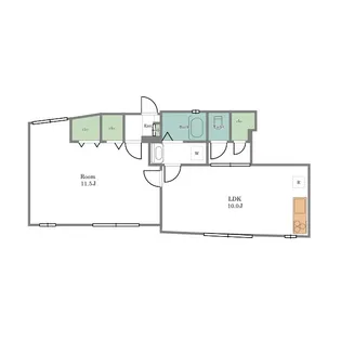 フラットハナタキ【1階】の間取り