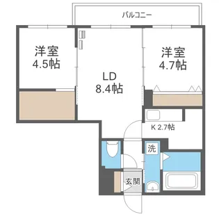 porte-bonheur N13(ポルトボヌールN13)【3階】の間取り