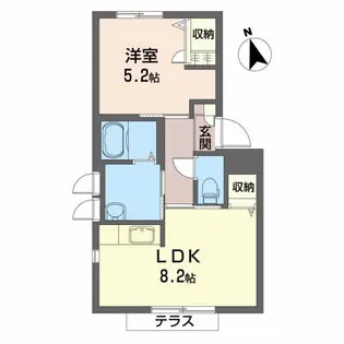 桜田東シャーメゾンA【1階】の間取り