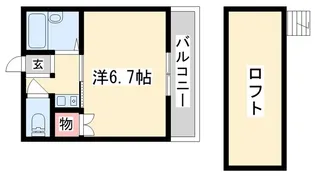 ハイツ新在家【1階】の間取り