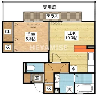 メゾンドラグルII B棟【1階】の間取り