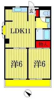 リバーシティハイツ尾形【2階】の間取り