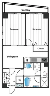 恒陽馬込マンション【2階】の間取り