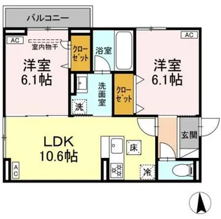 セレスティア鹿浜【1階】の間取り