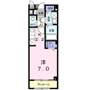 アンソレイユ【2階】の間取り