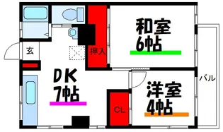 木戸坂ローヤルマンション【4階】の間取り