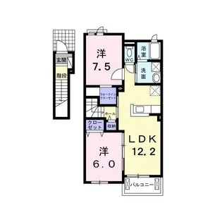 クレセント B棟【2階】の間取り