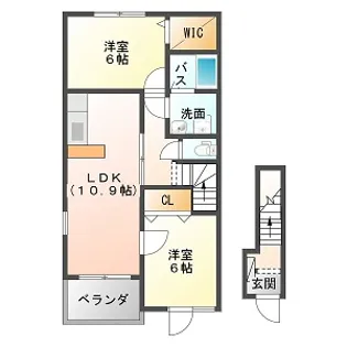ブリーズヒル国領G【2階】の間取り