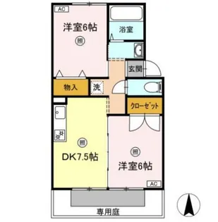 ファミール桃の郷 A棟【1階】の間取り