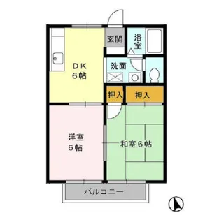 ドルチェ浜道AB A【2階】の間取り