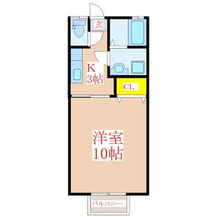 パルコール住吉【1階】の間取り