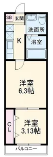 フィオーレ勝田台【1階】の間取り
