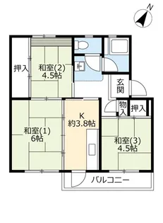 UR有野【4階】の間取り
