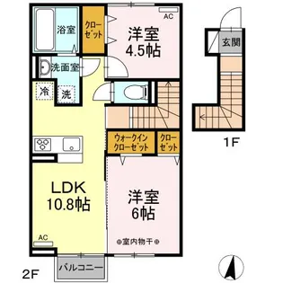 ヴィラ湯長谷 A【2階】の間取り