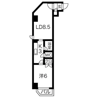 メープル南16条【2階】の間取り