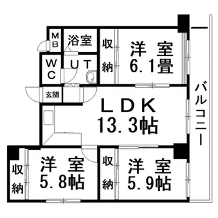 ロジェ中島2号【2階】の間取り
