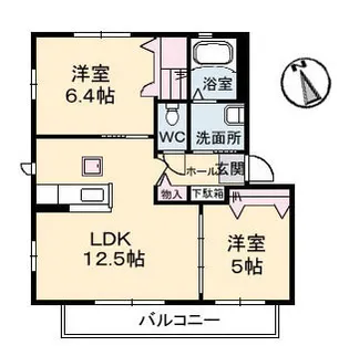 シャーメゾントゥモロー B棟【1階】の間取り