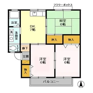 メゾンブランシュ 壱・弐番館【1階】の間取り