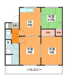 カームハイツ朝日【1階】の間取り