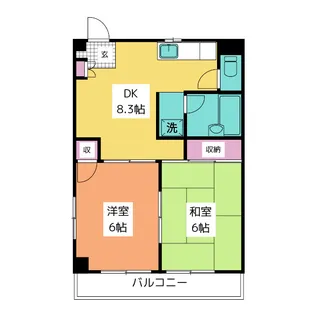 仲宿セントラルコートA【3階】の間取り