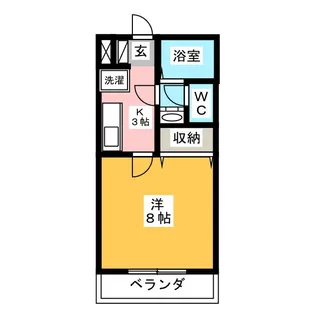 ライフイン・フィール【1階】の間取り