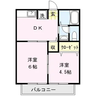 シティハイムフォレストE【2階】の間取り