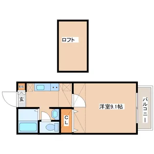 ソレアードK【1階】の間取り